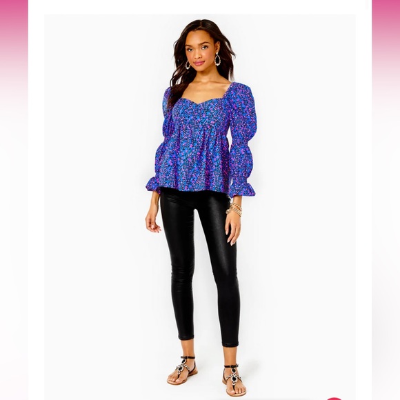 NWT Lily Pulitzer Preslee Babydoll smocked top in size 16 - Picture 2 of 4